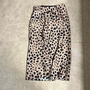 Leopard silk skirt